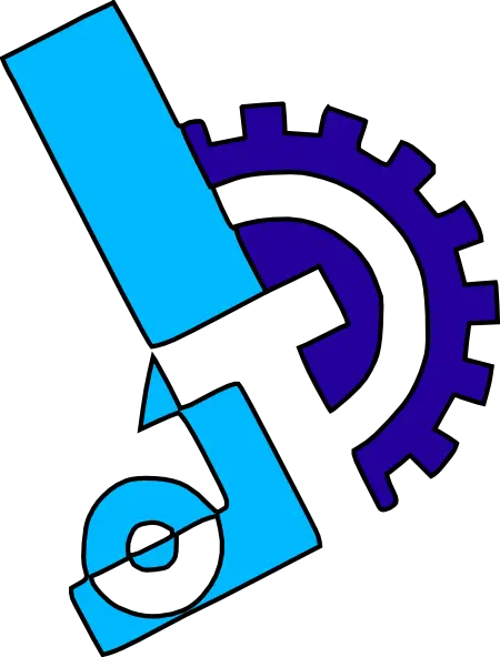Blue and Purple Gears Illustration