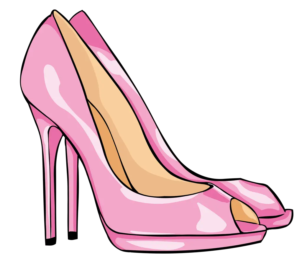 Glossy Pink High Heels Illustration