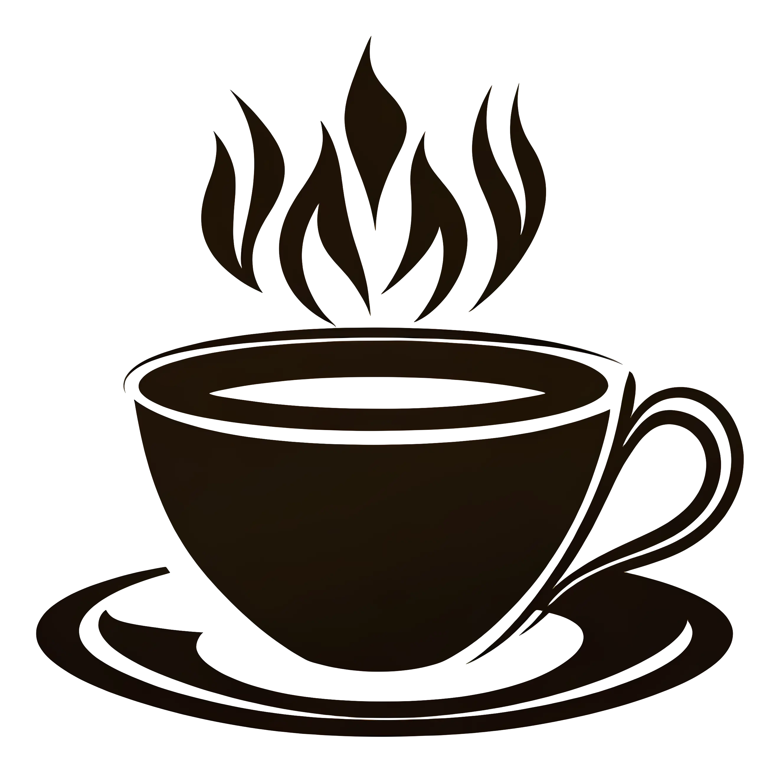 Minimalist Black Coffee Cup with Steam Rising