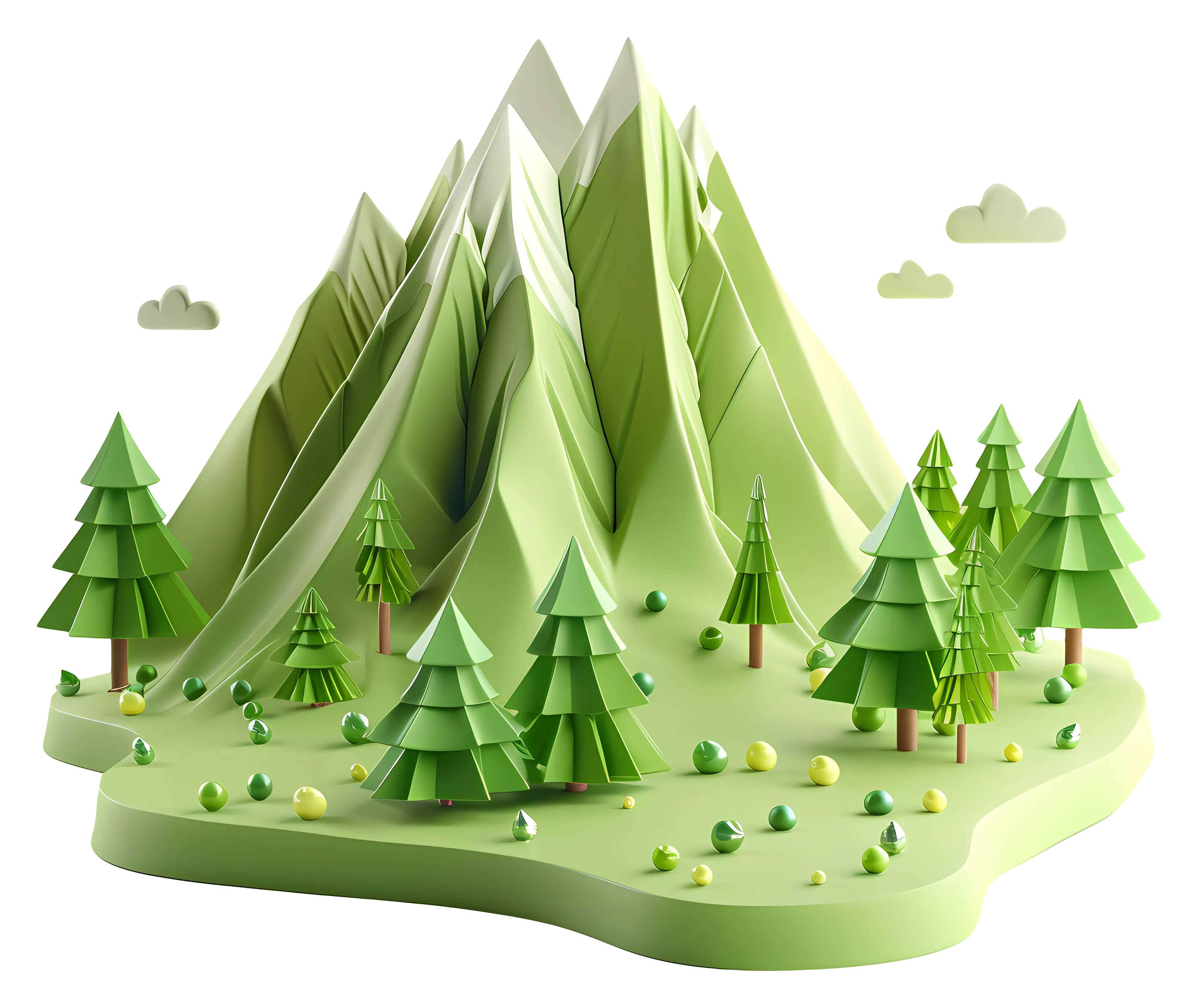 Paper Mountain with Trees