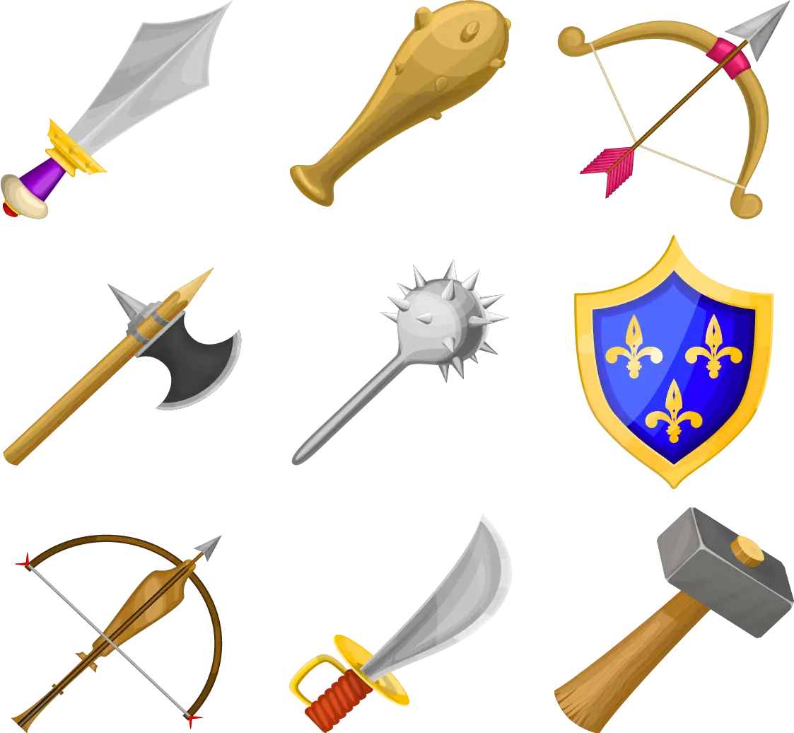 Collection of Medieval Weapons and Shield