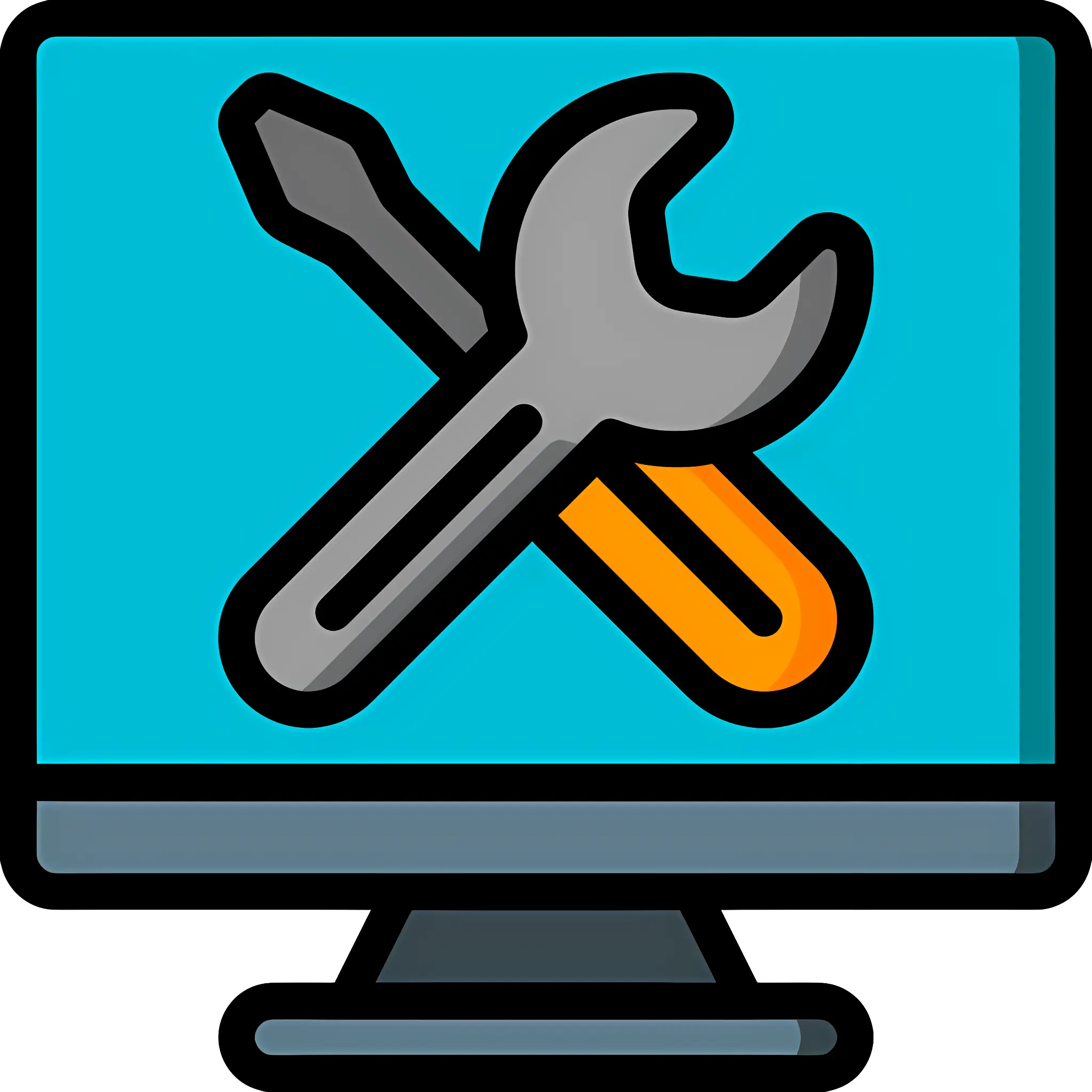 Tools Icon on Computer Screen