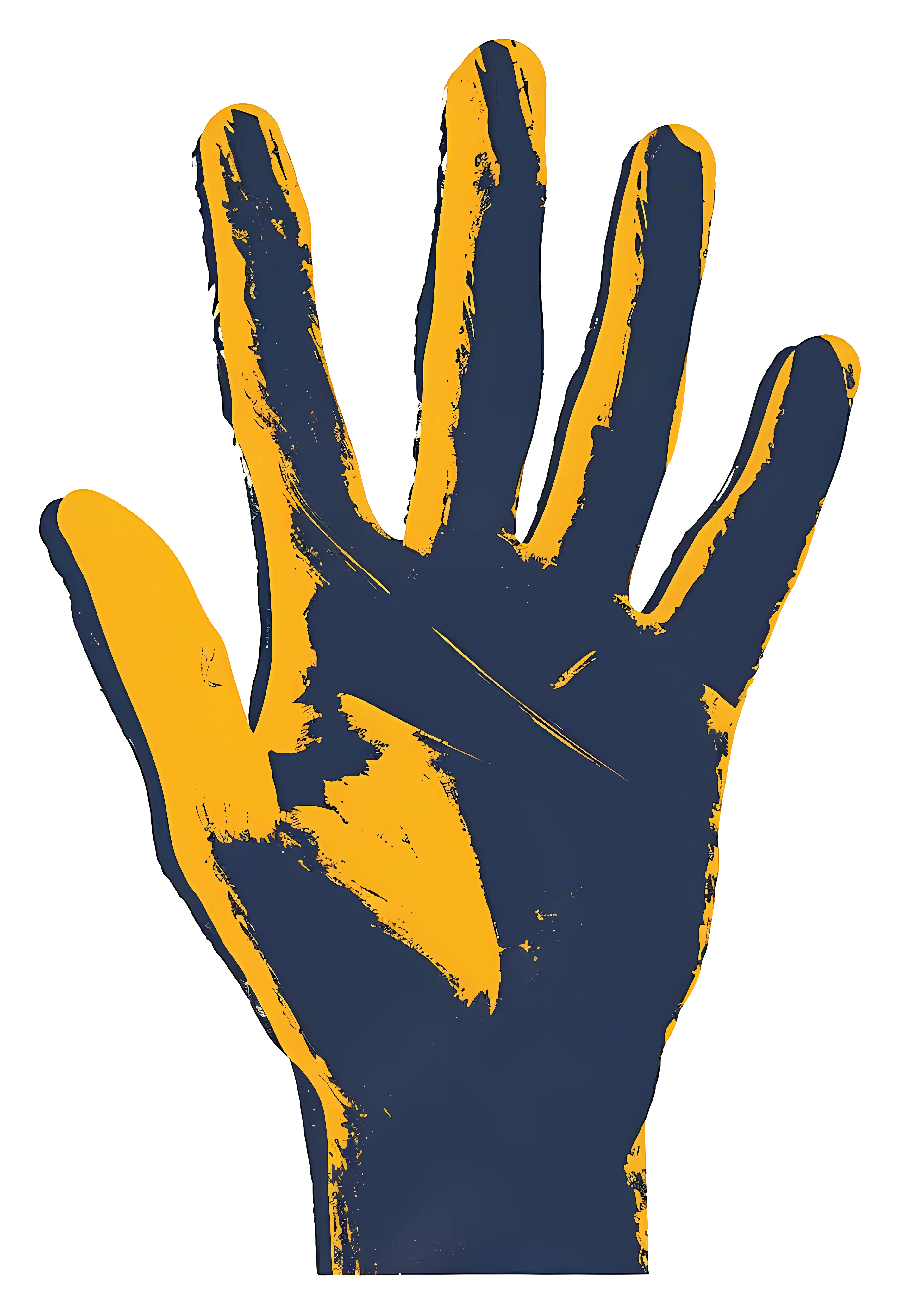 Blue and Yellow Styled Handprint Illustration