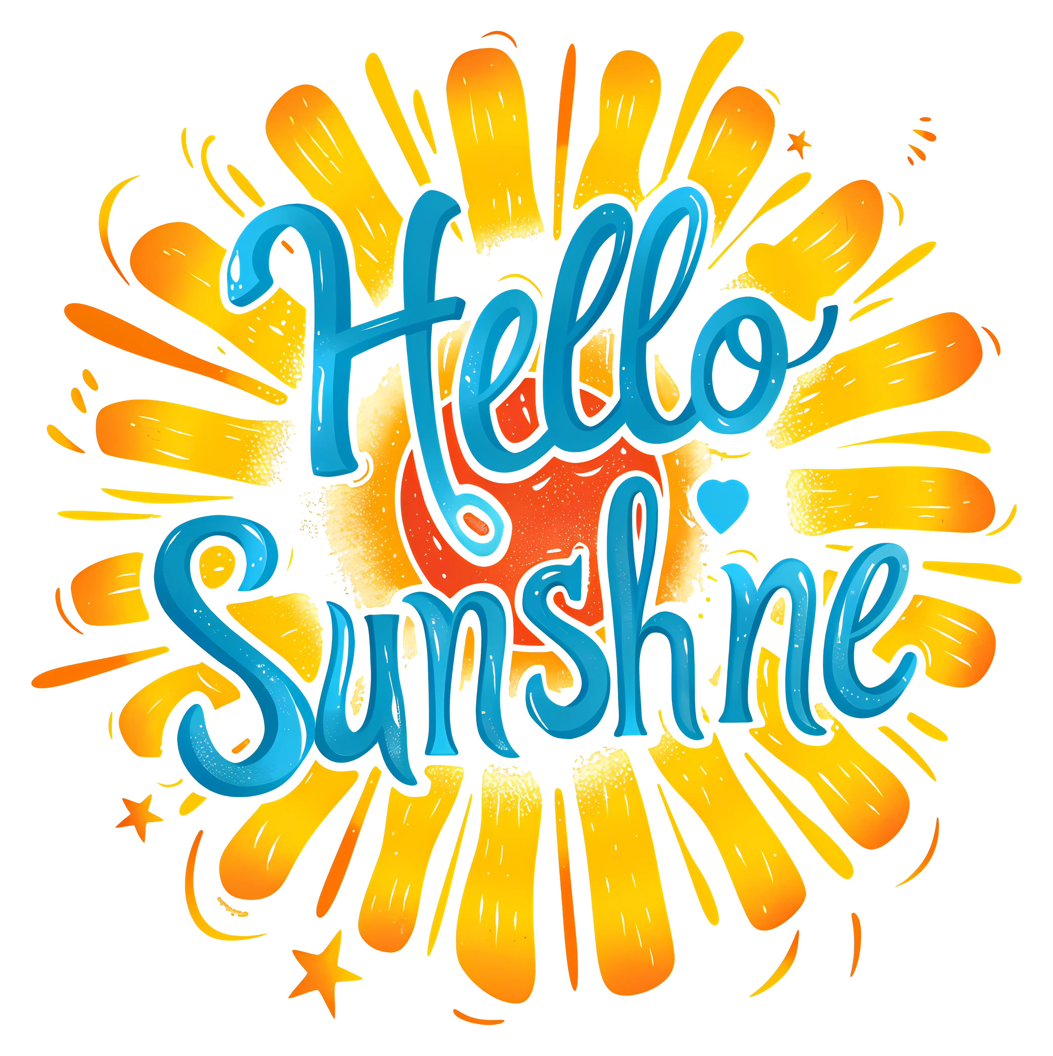 Colorful &#039;Hello Sunshine&#039; Typography Design