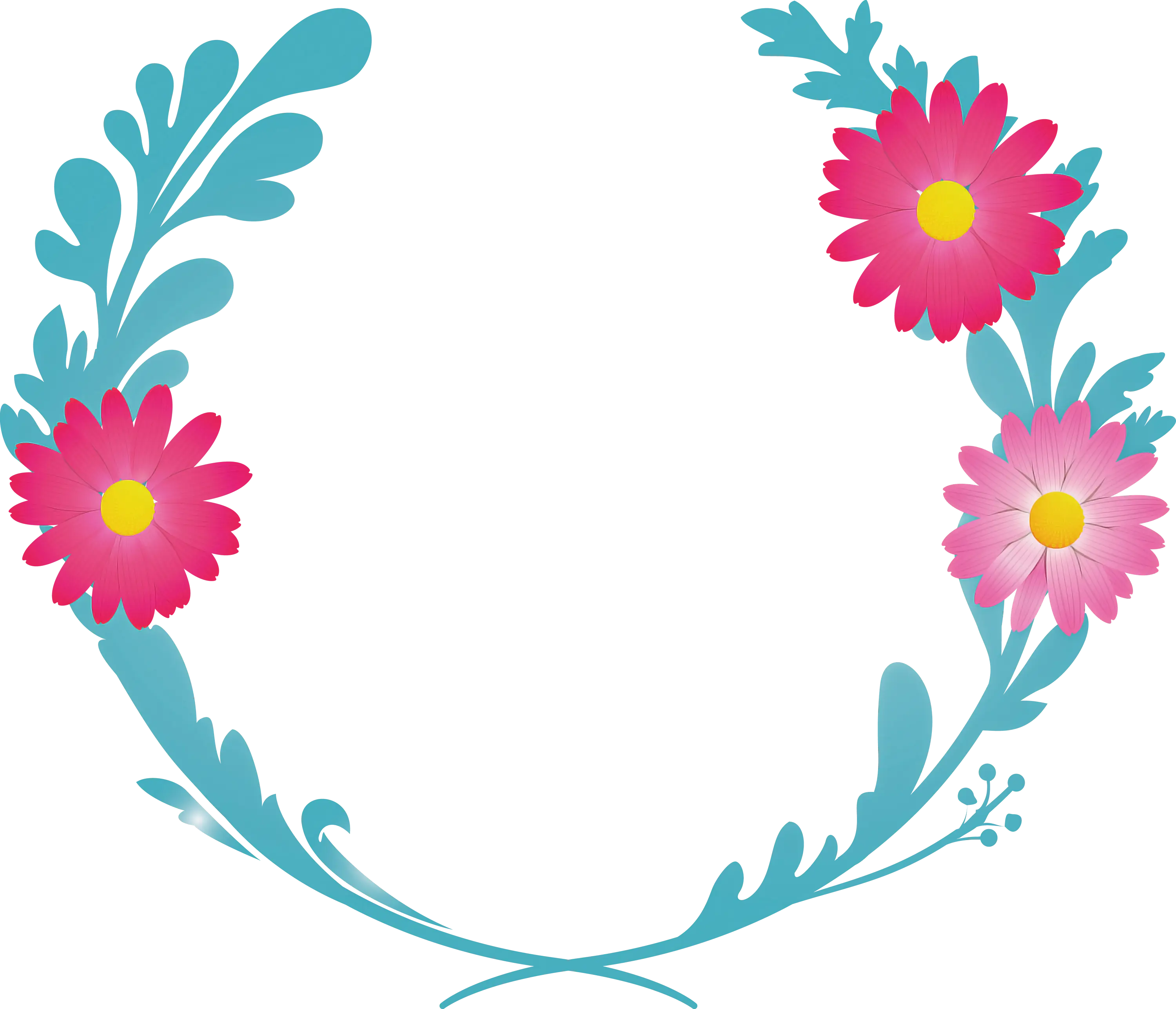 Delicate Floral Wreath with Pink Flowers