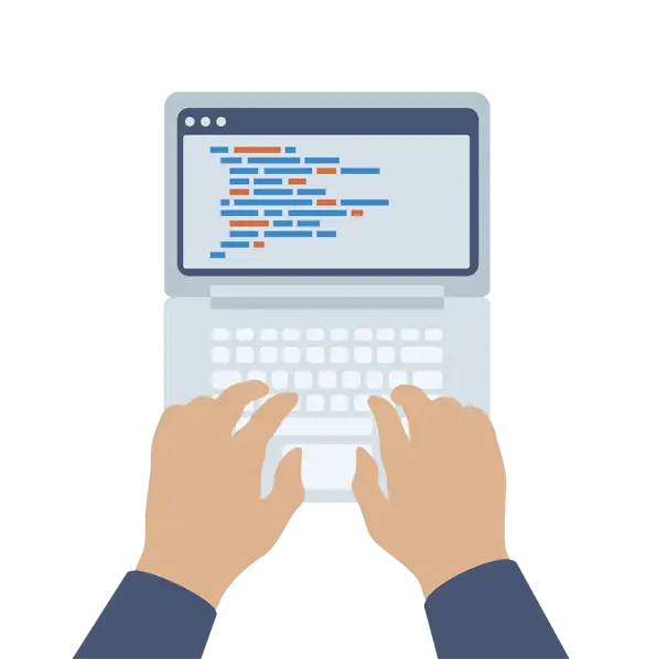 Illustration of Coding on Laptop