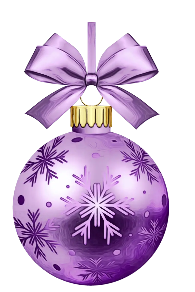 Shiny Purple Christmas Ornament with Ribbon