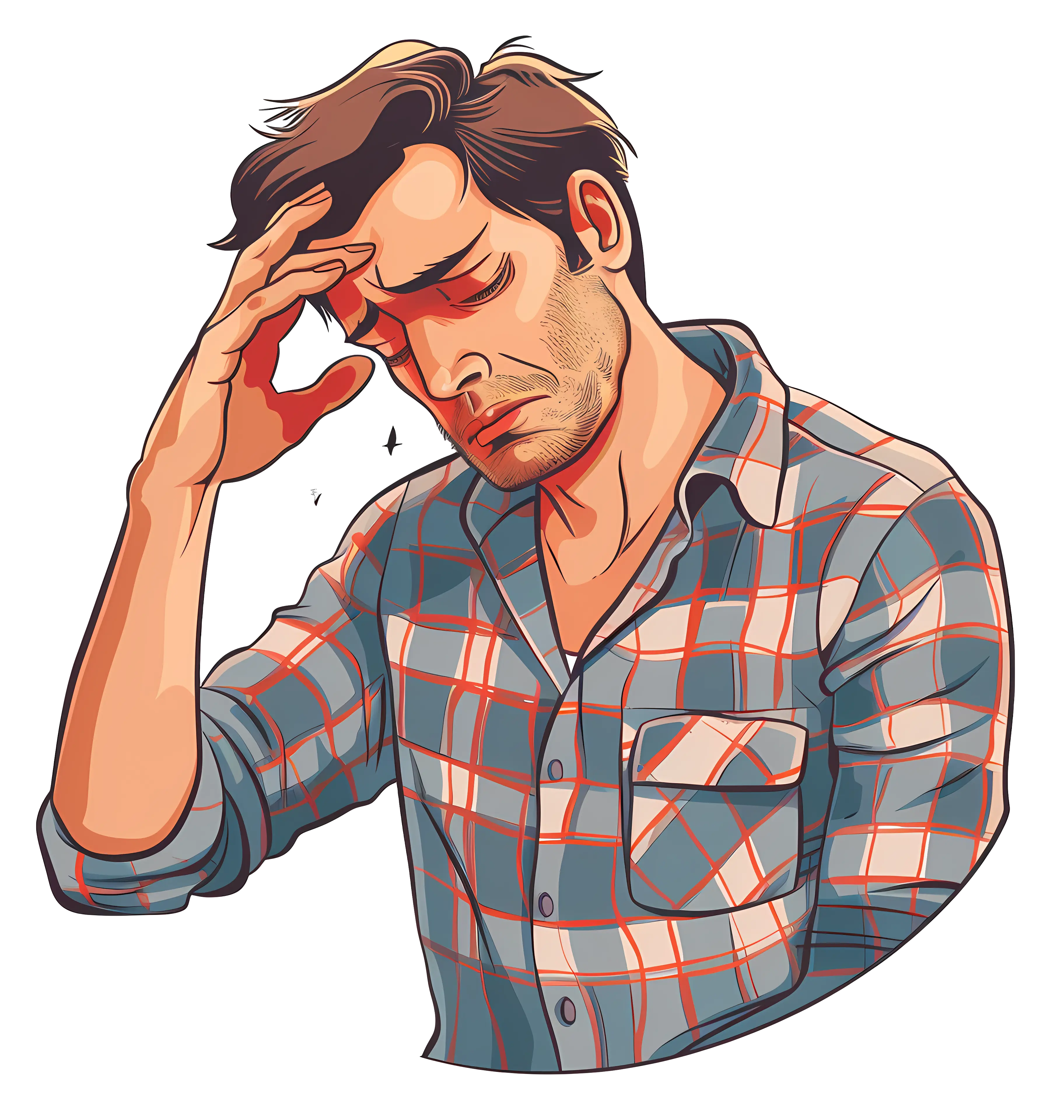 Illustration of Man with Headache