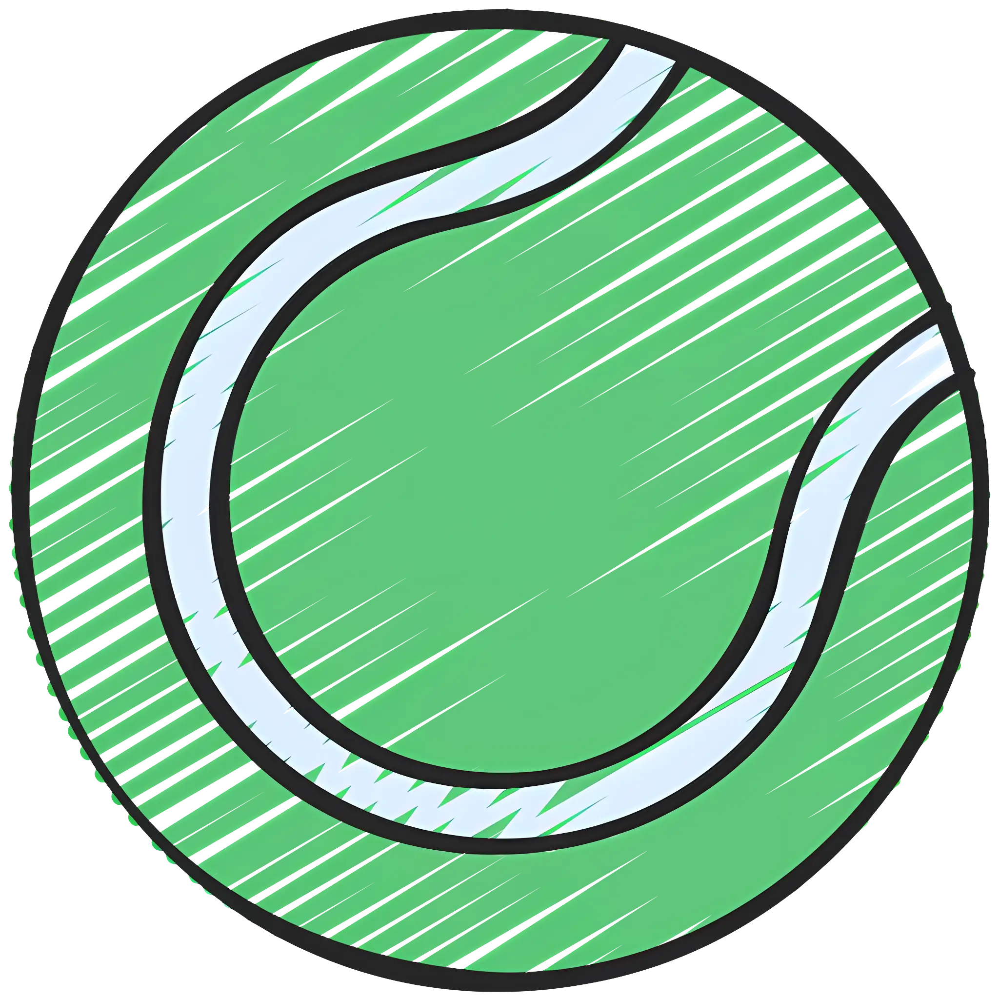 Green Tennis Ball Cartoon