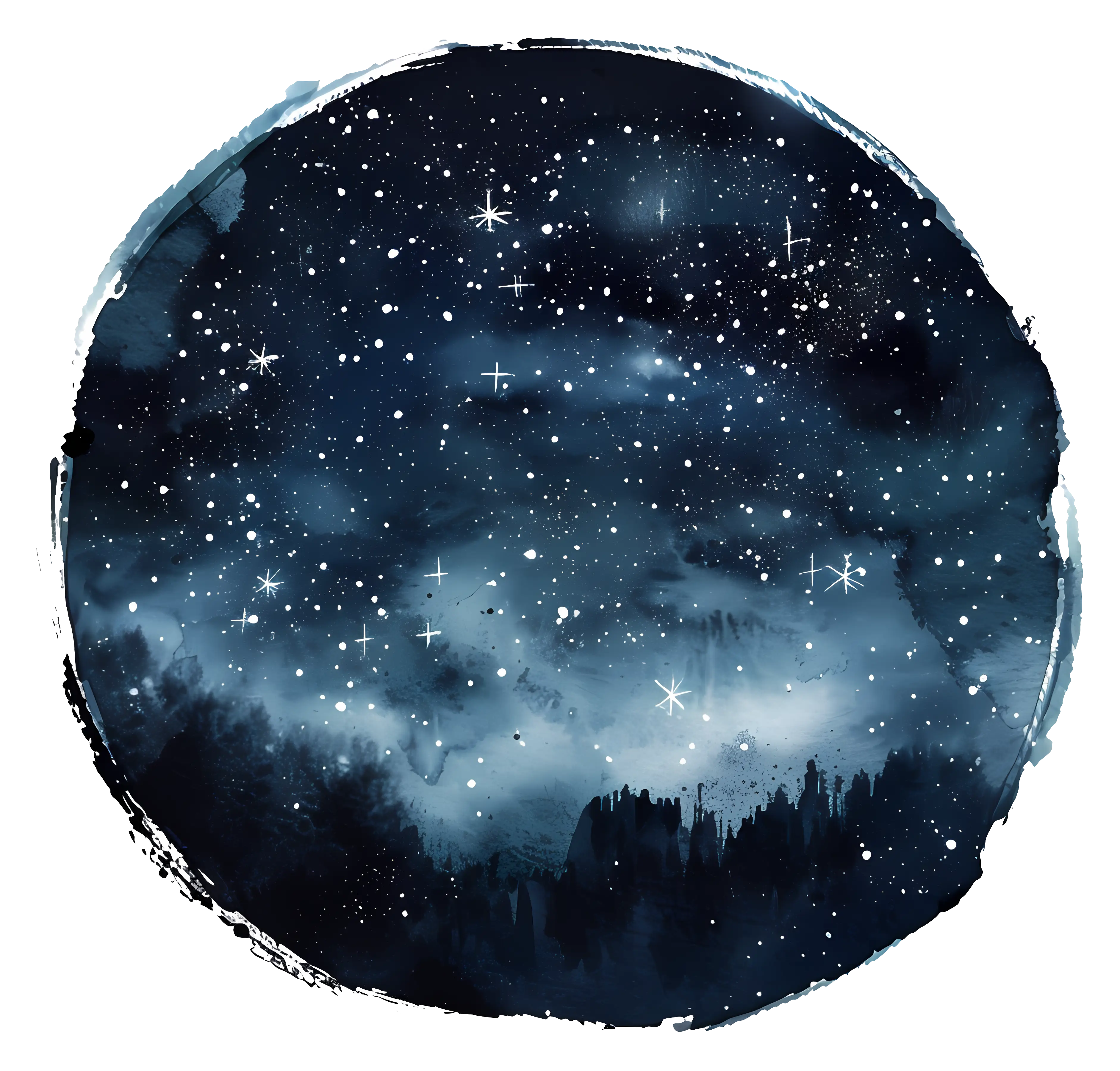 Night Sky Illustration with Starry Details