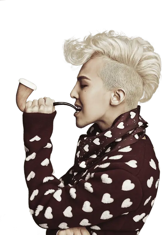 Person with Pipe and Heart Sweater