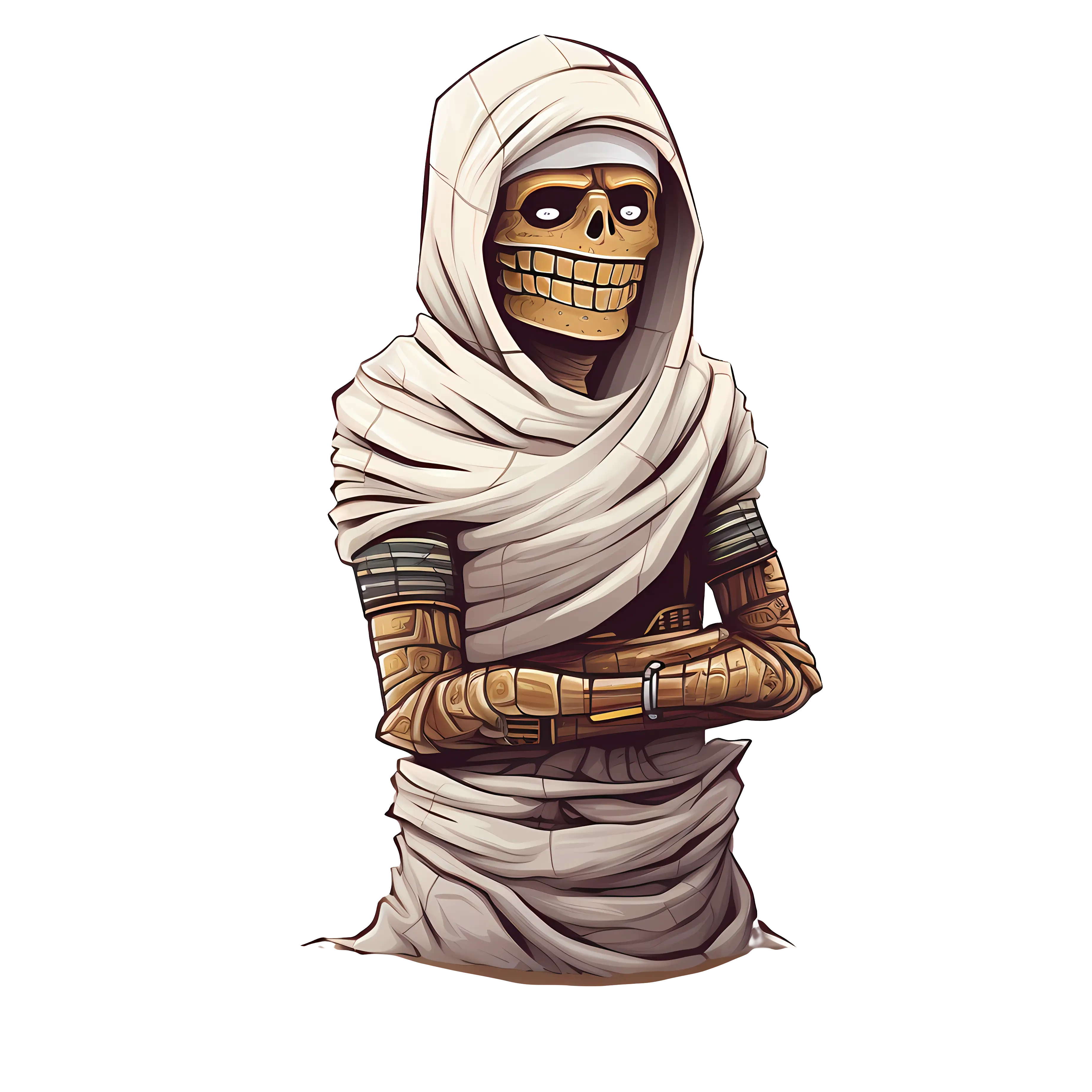 Cartoon Styled Skeleton Mummy