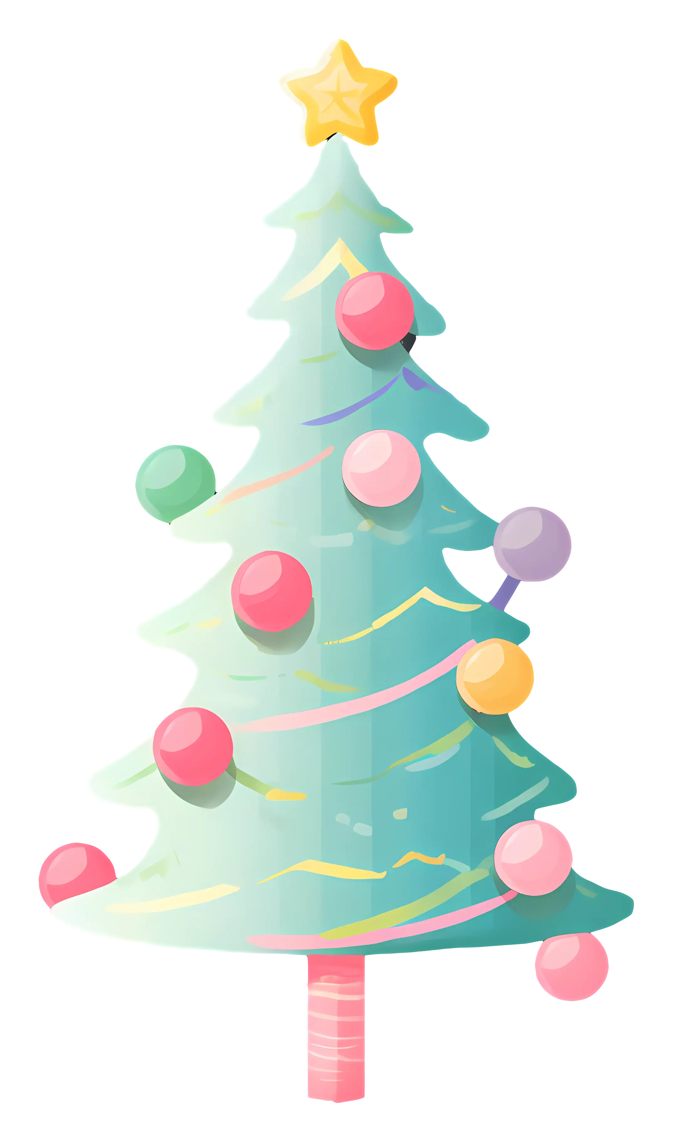 Colorful Christmas Tree with Decorations