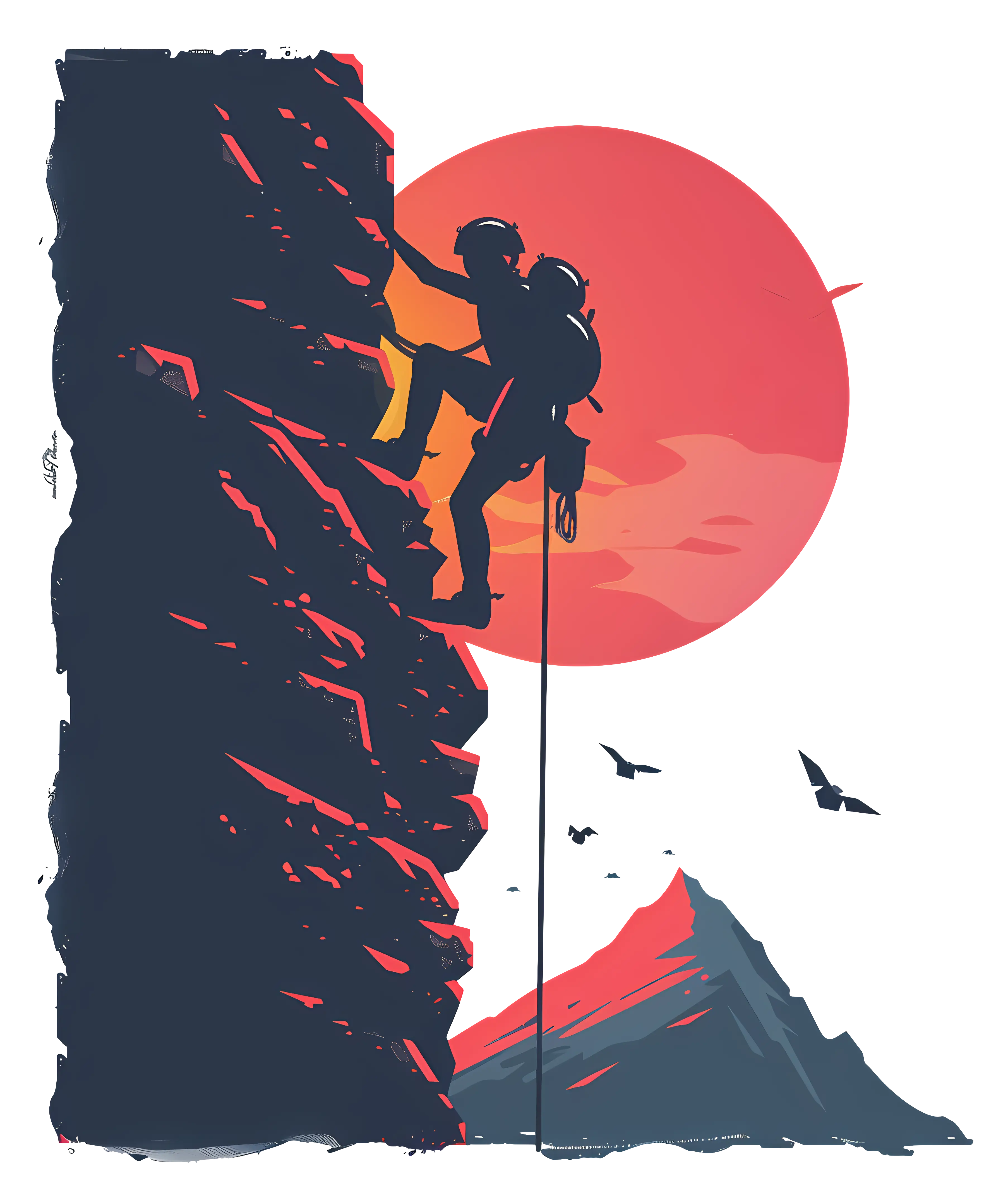 Rock Climber at Sunset