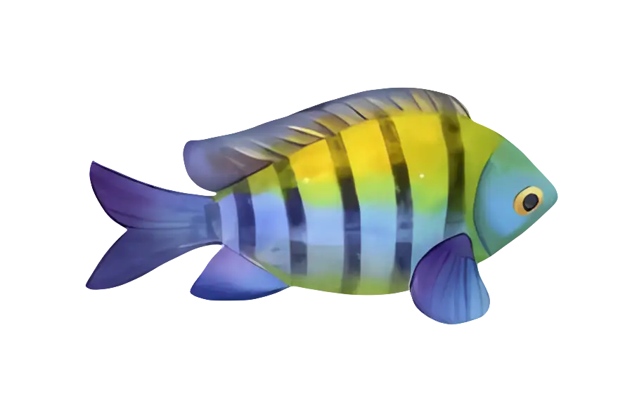 Colorful Tropical Striped Fish Illustration