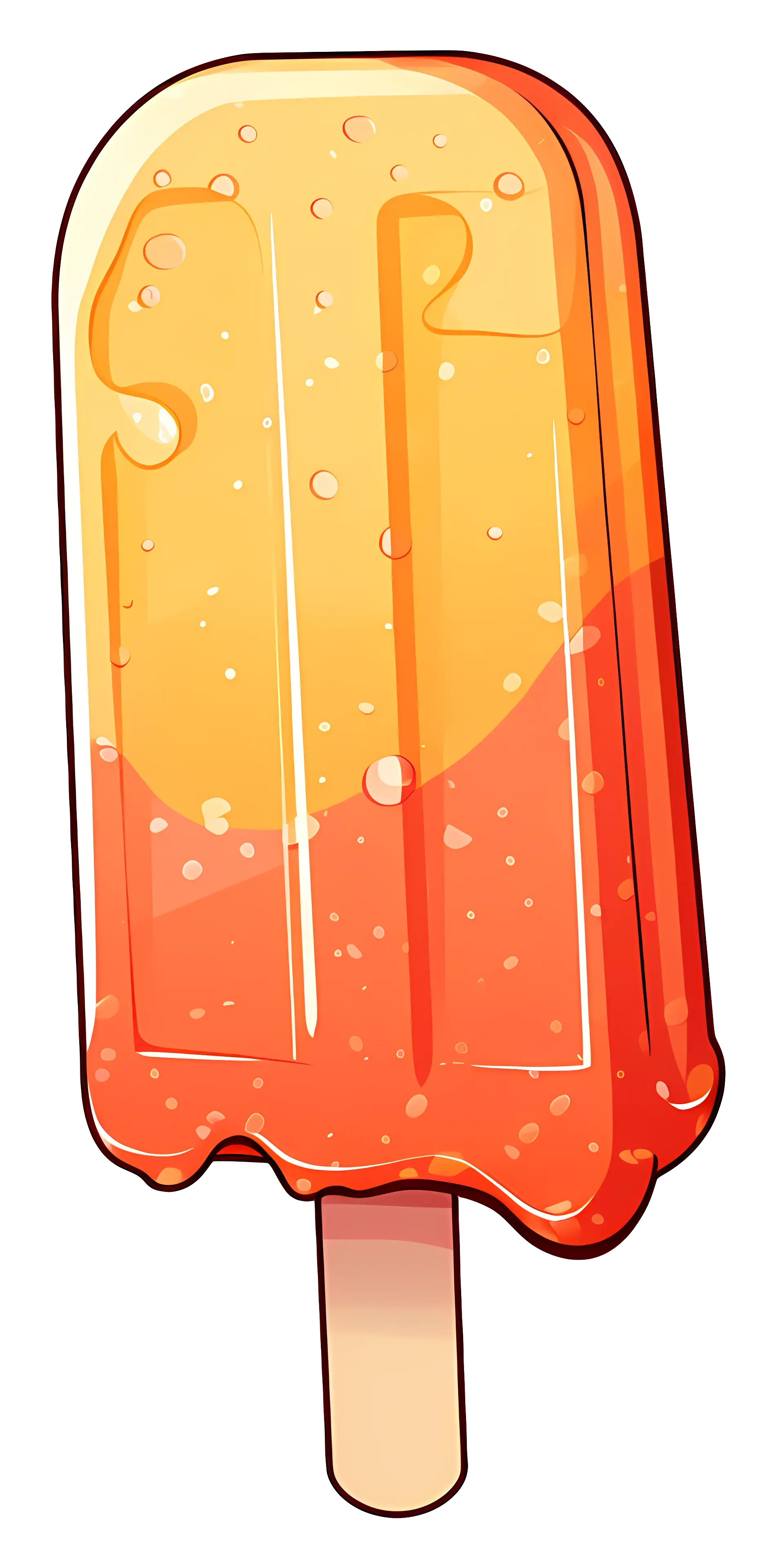Illustration of Orange Popsicle