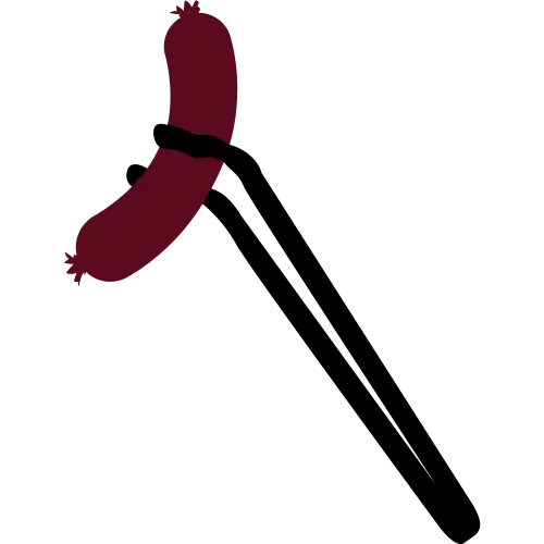 Grilled Sausages with Tongs