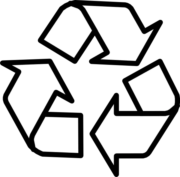 Recycling Symbol with Outline Arrows