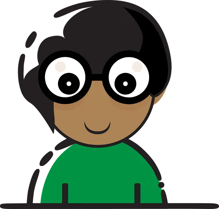 Cartoon Character with Glasses in Minimalist Style