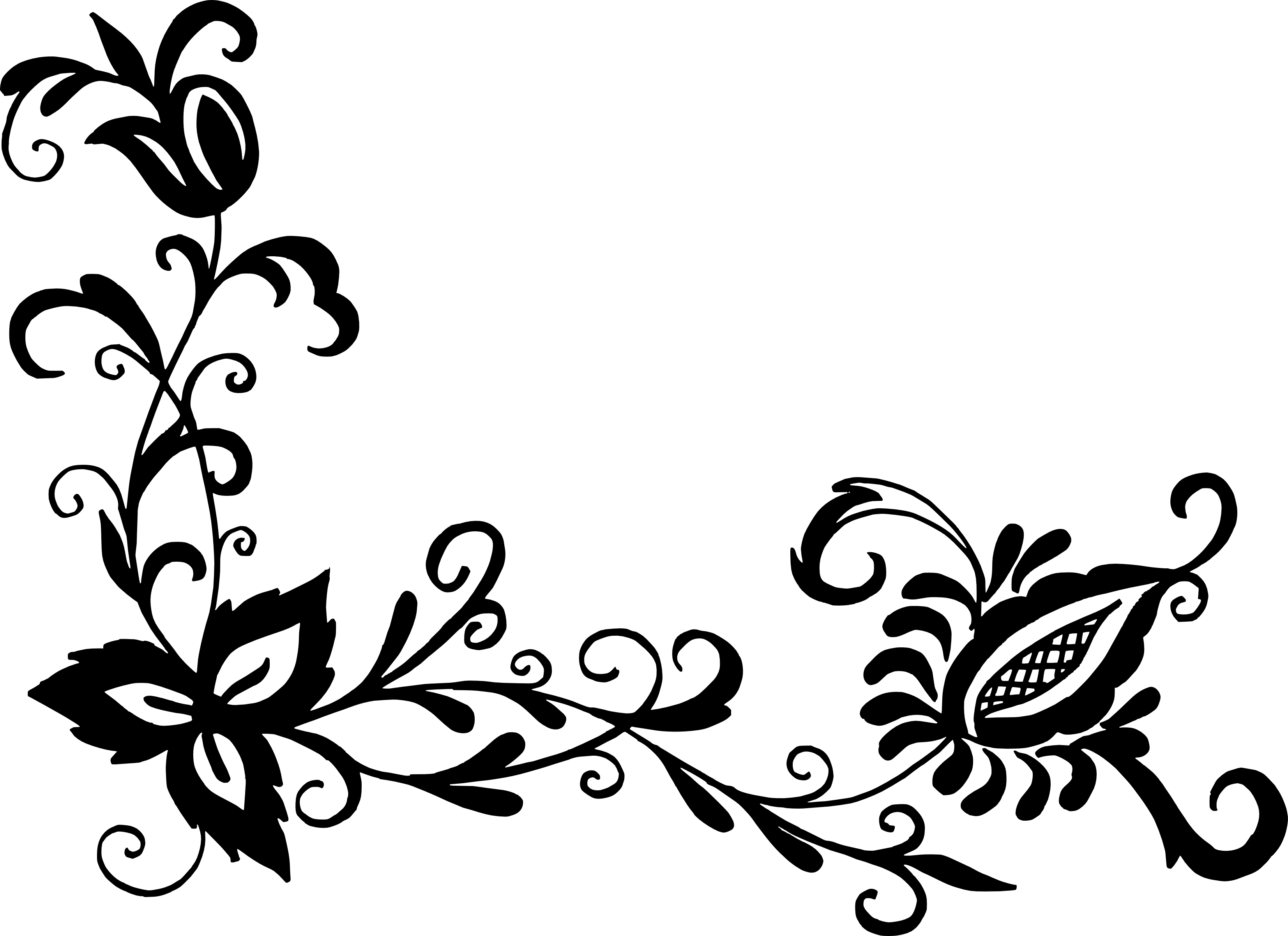 Decorative Floral Corner Pattern