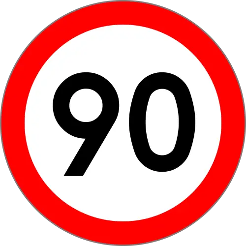 Circular Speed Limit &#039;90&#039; Traffic Sign