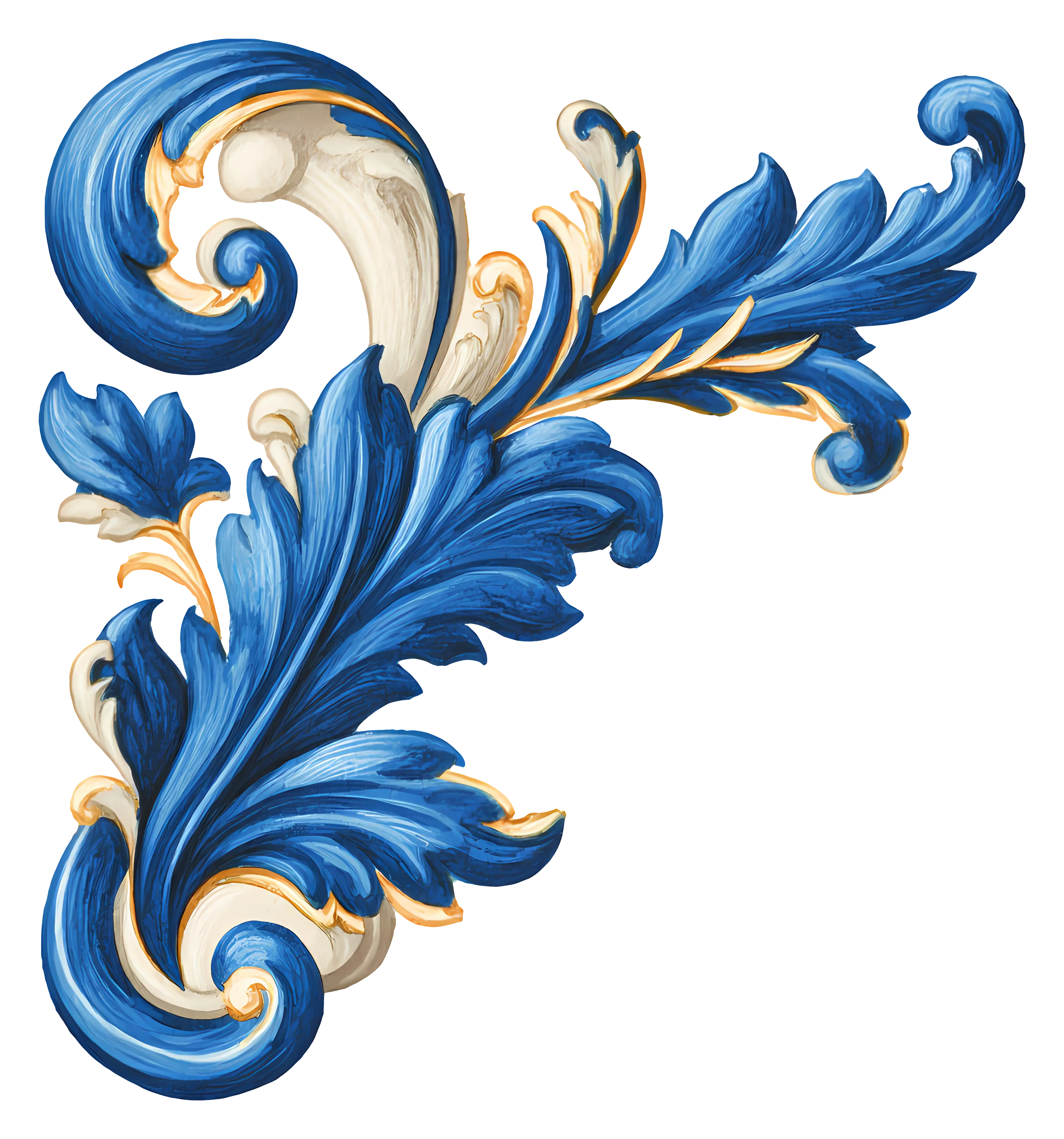 Blue Ornamental Floral Design