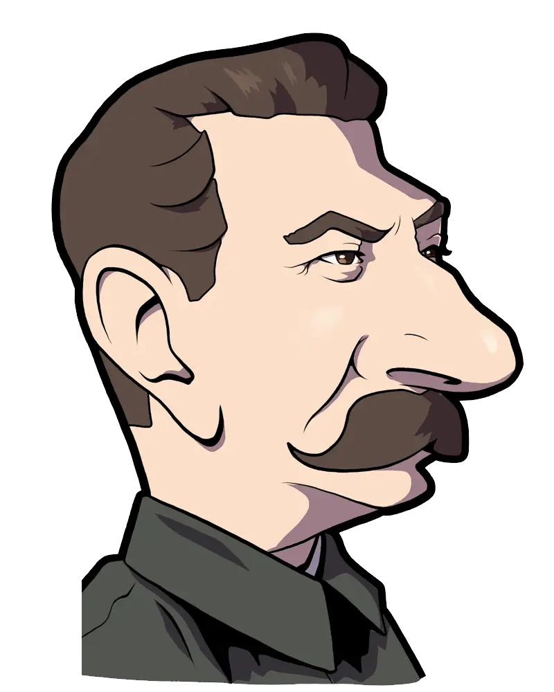 Cartoon Illustration of a Man with Mustache