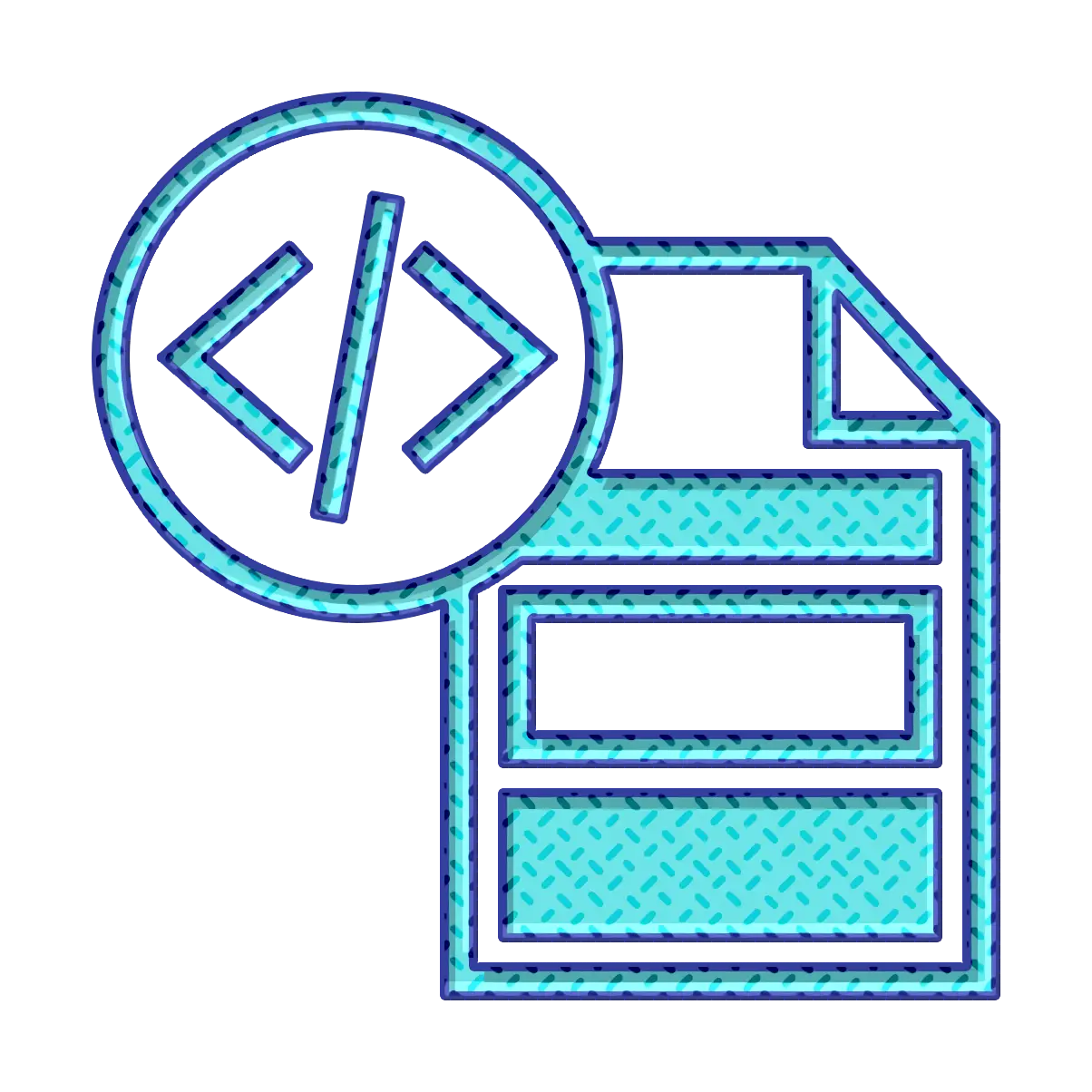 Coding File Symbol in Blue Design