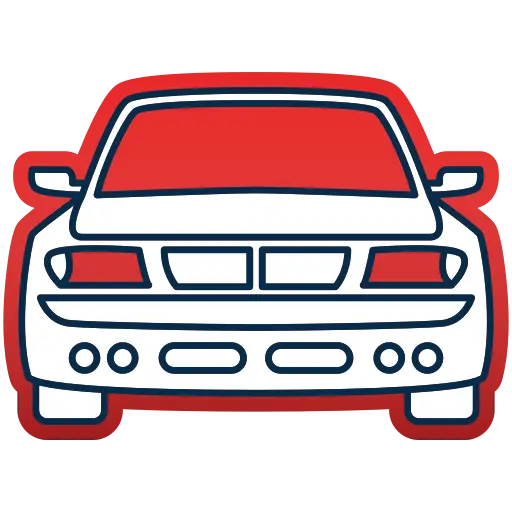Stylized Car Logo with Red and White Design