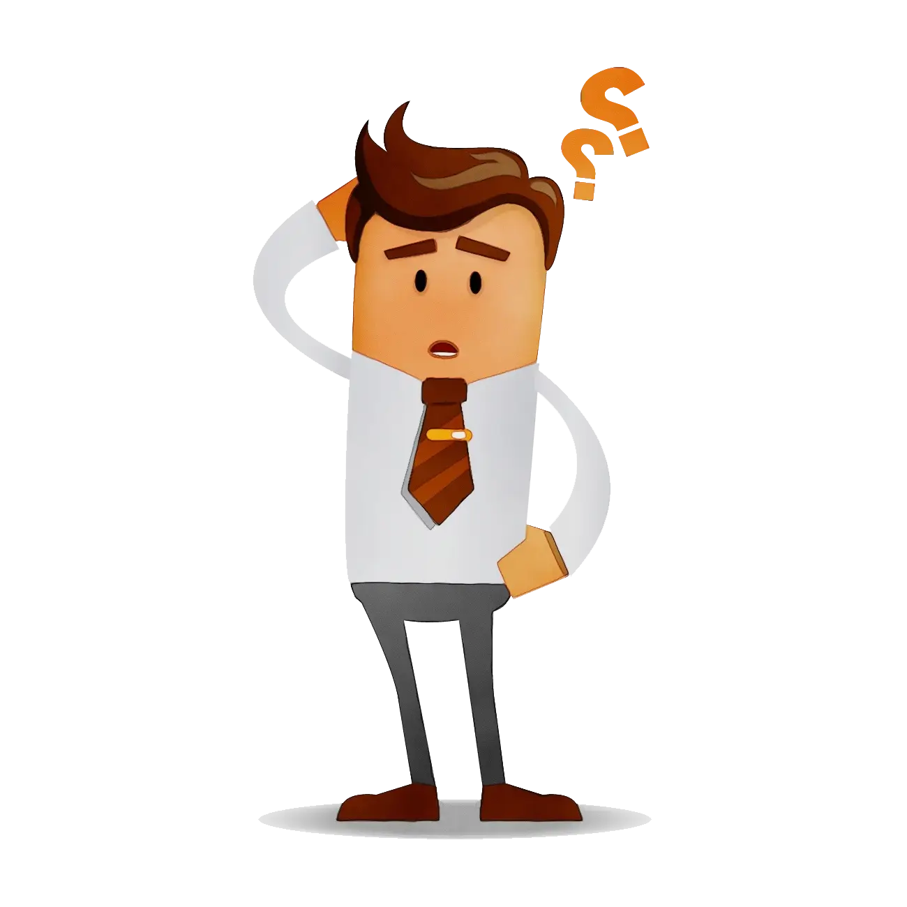 Illustration of a Confused Businessman