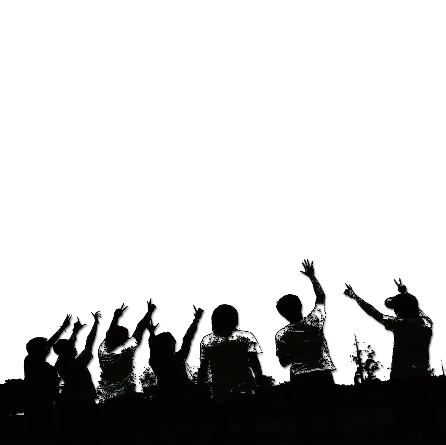Silhouette Group of Friends Celebrating