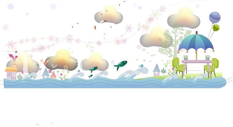 Fantasy Landscape with Clouds and Nature