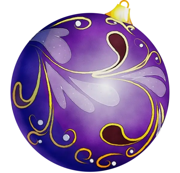 Purple Christmas Ornament with Decorative Patterns