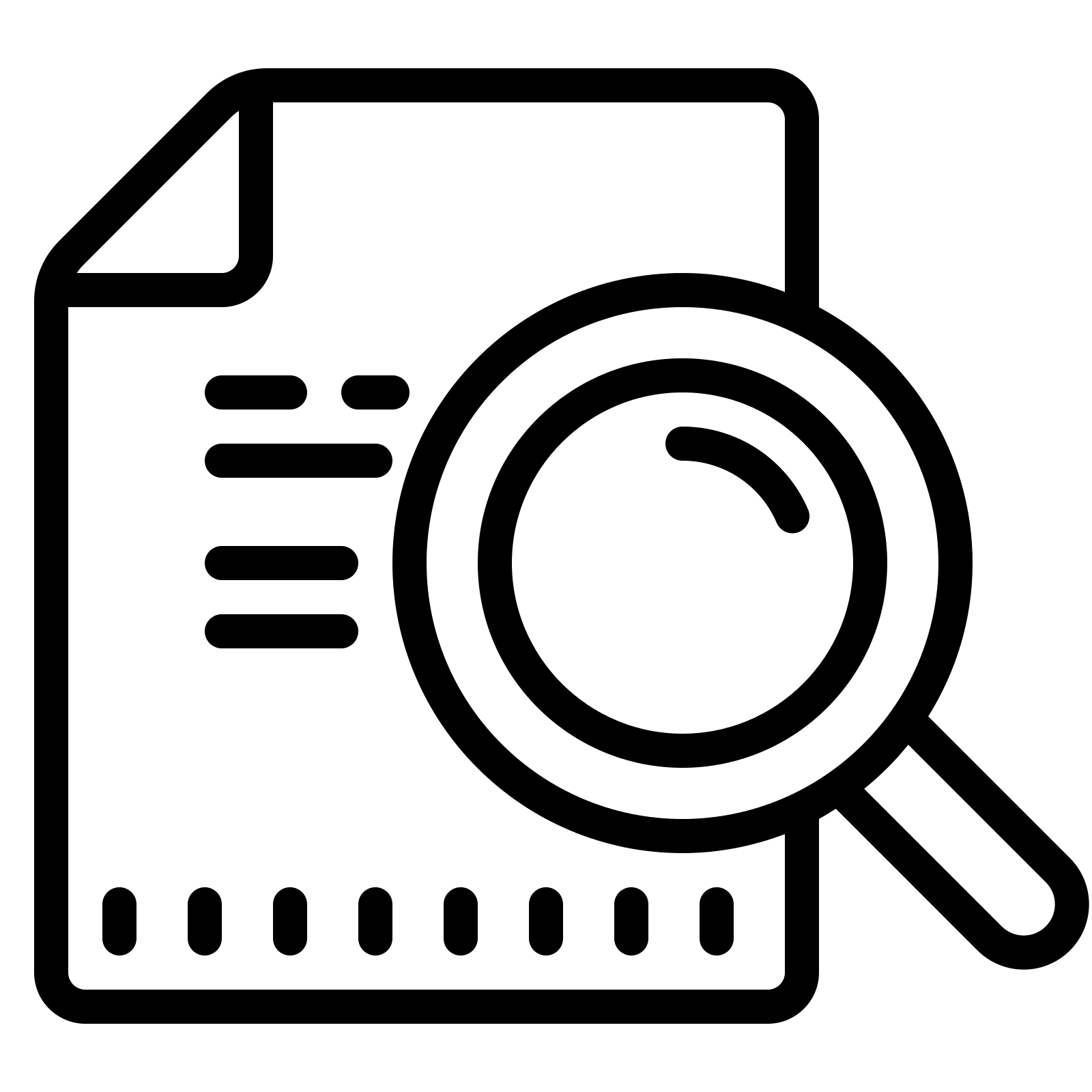 Black Magnifying Glass and Document Illustration