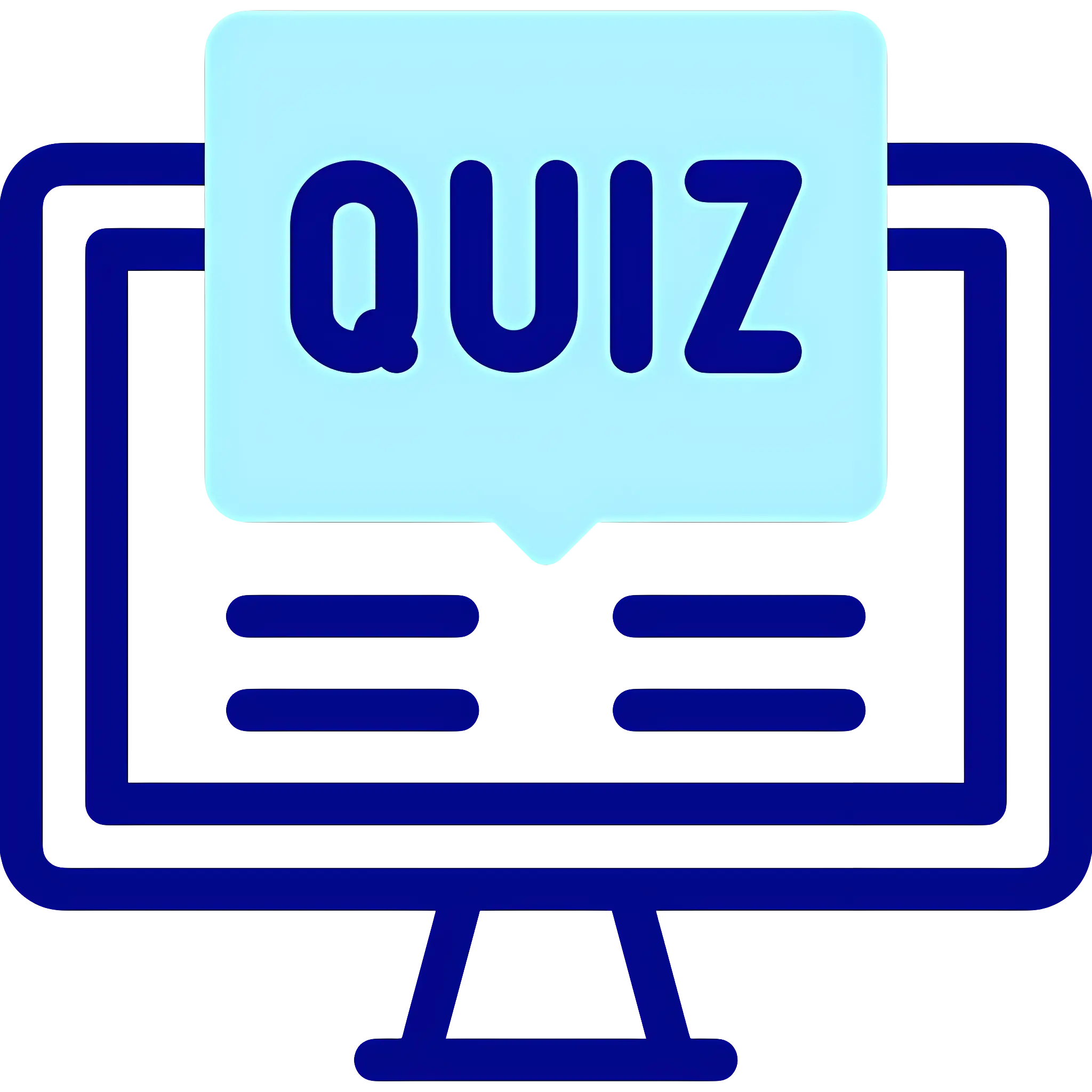 Quiz Icon on Computer