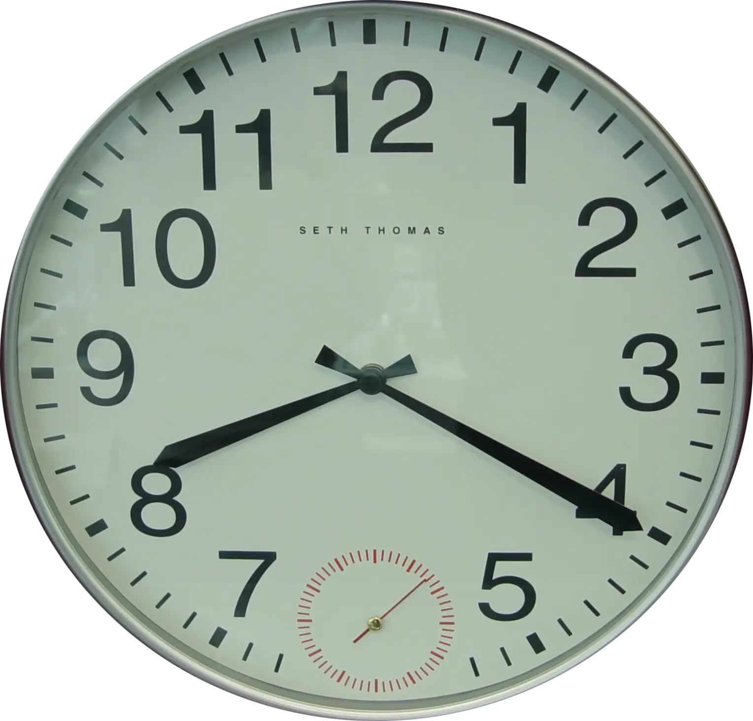 White Analog Wall Clock with Black Numbers