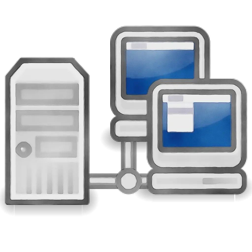 Networked Computers and Server Graphic
