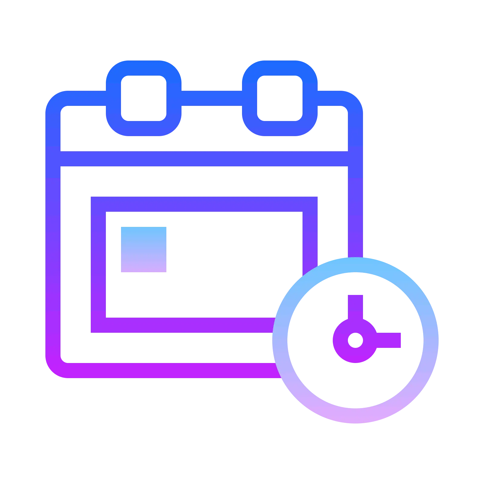 Gradient Calendar Icon with Clock