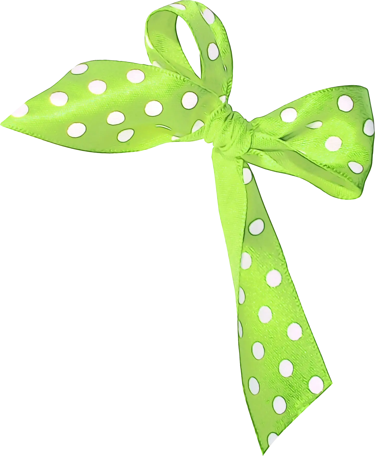 Green Polka Dot Ribbon Bow Decoration