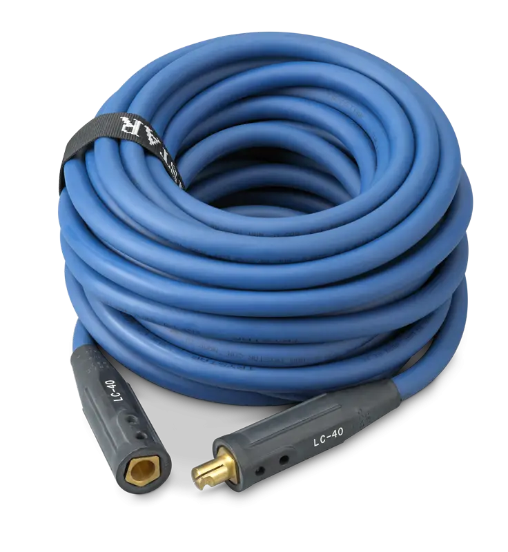 Coiled Blue Cable with Connectors