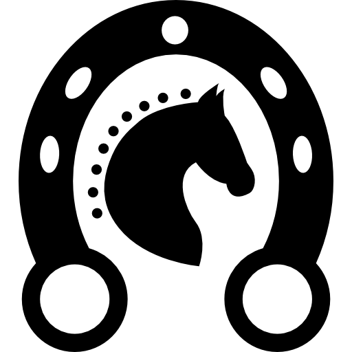 Horse Silhouette with Horseshoe Symbol