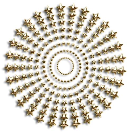 Circular Gold Star Pattern