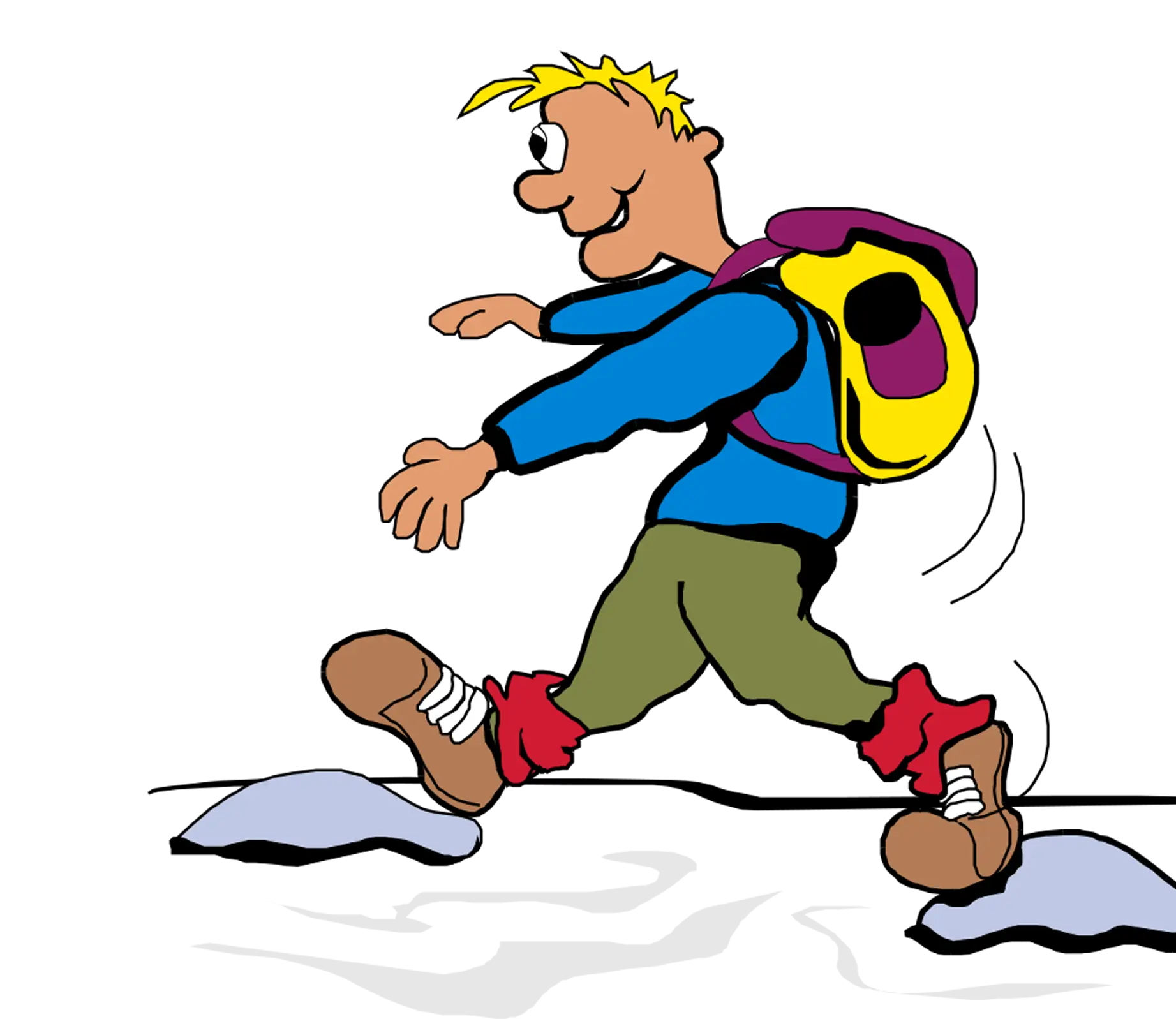 Cartoon Hiker with Backpack