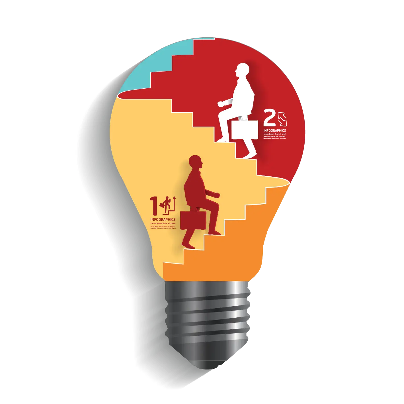 Business Progress Infographic Light Bulb