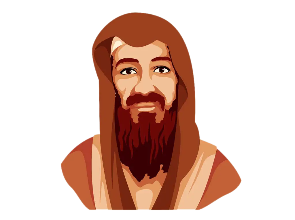 Illustration of Bearded Man in Hood