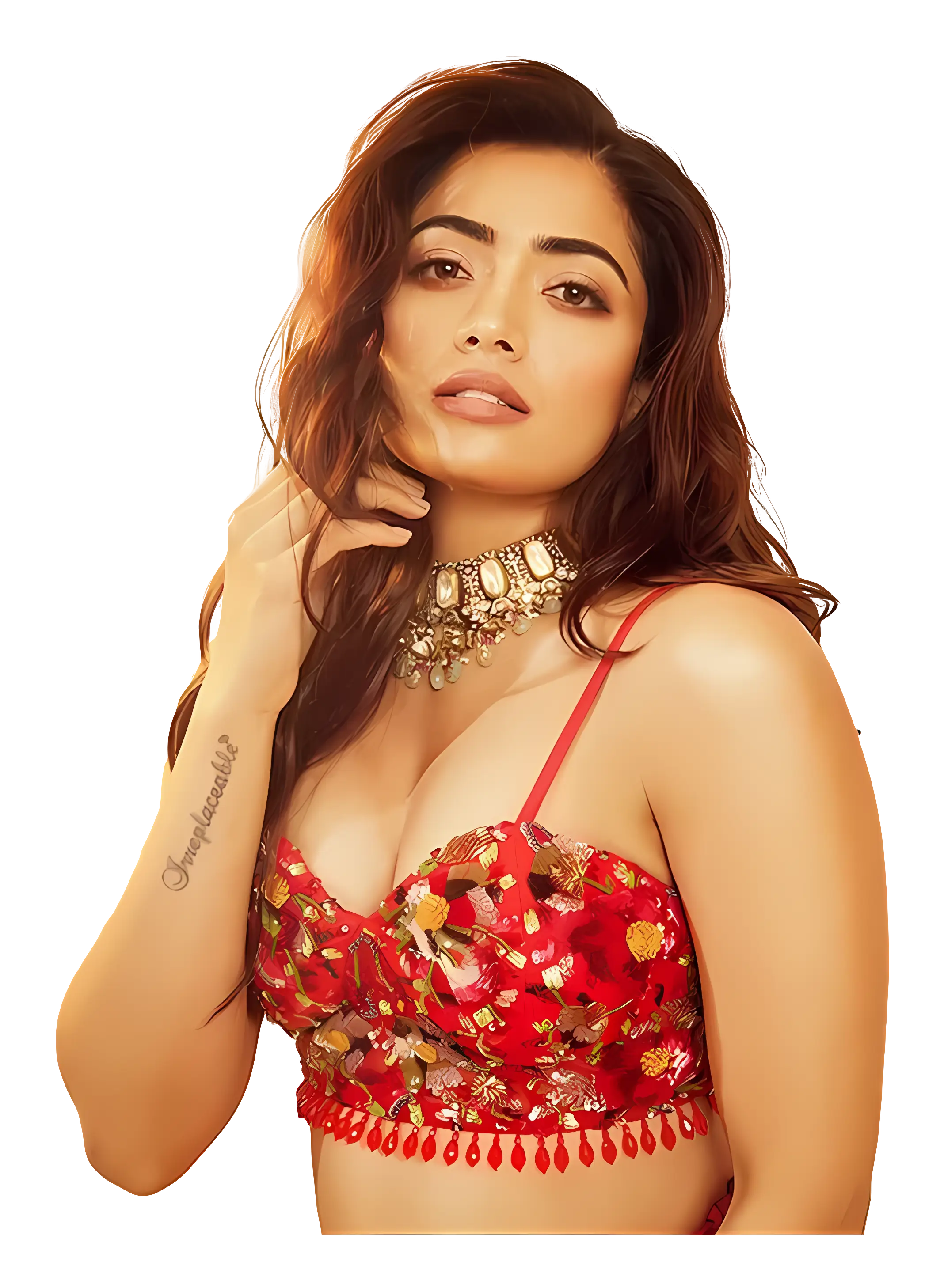 Vibrant Red Floral Fashion