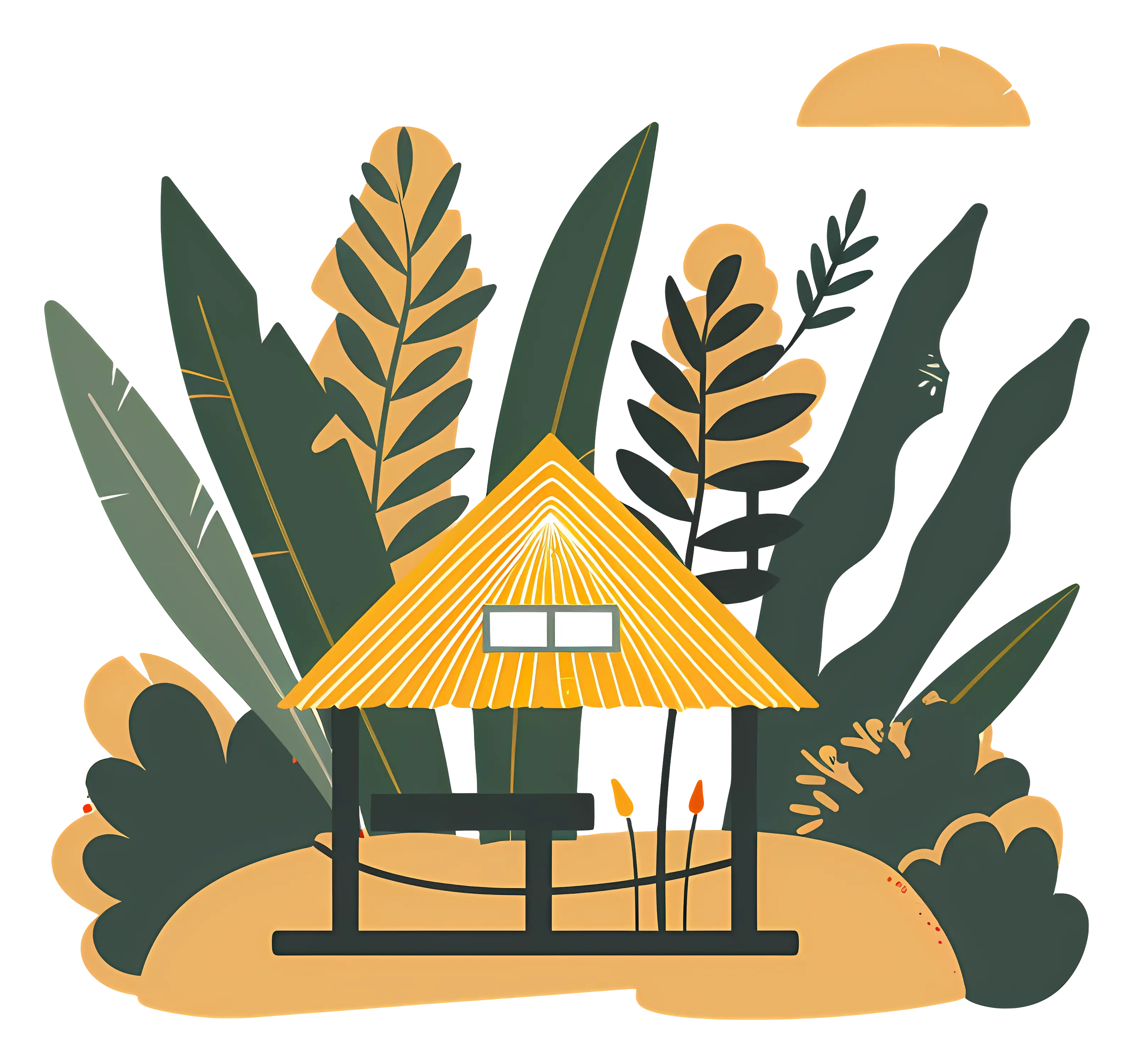 Small Cute Doodle House in Nature