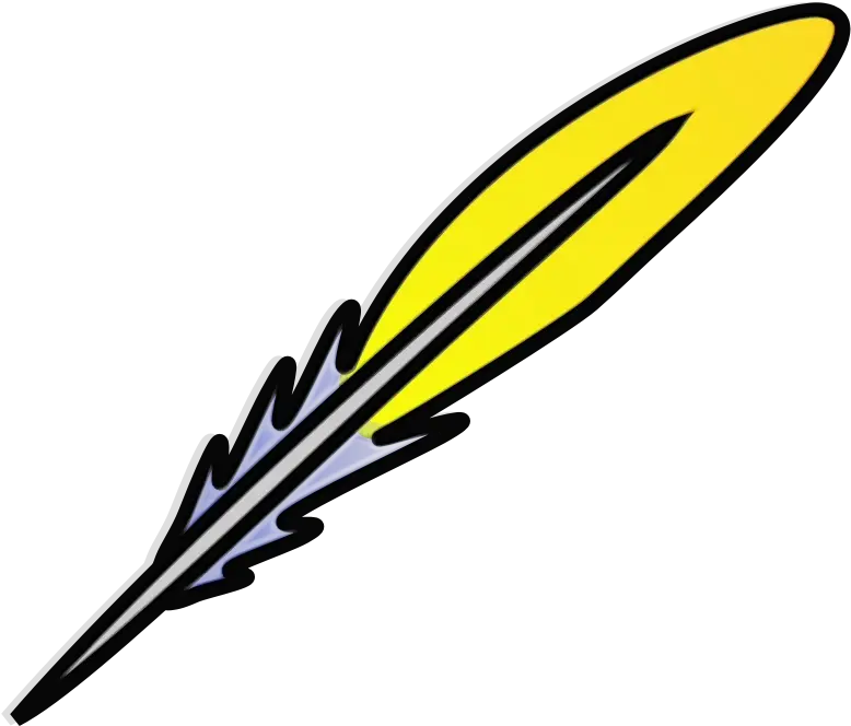 Stylish Yellow Quill Feather Illustration