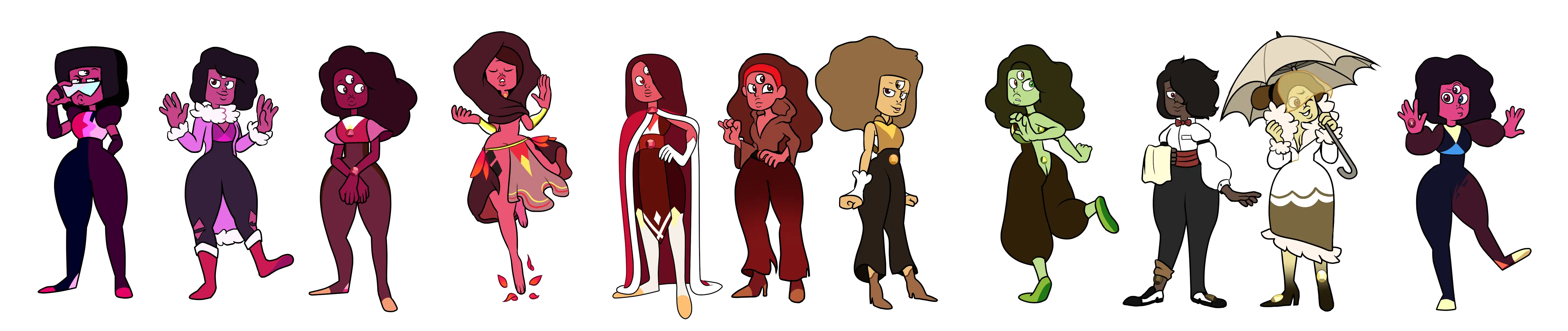 Group of Diverse Cartoon Characters