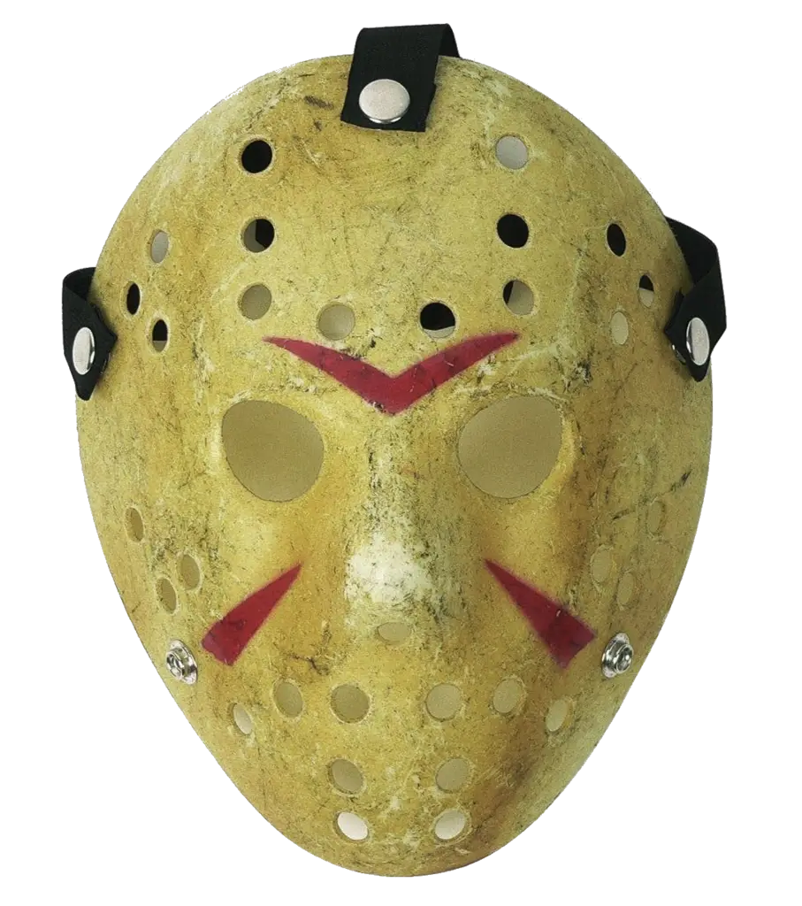 Vintage Hockey Mask with Red Markings
